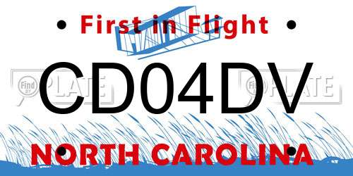 CD04DV North Carolina License Plate