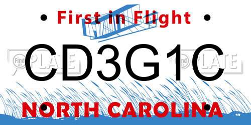 CD3G1C North Carolina License Plate