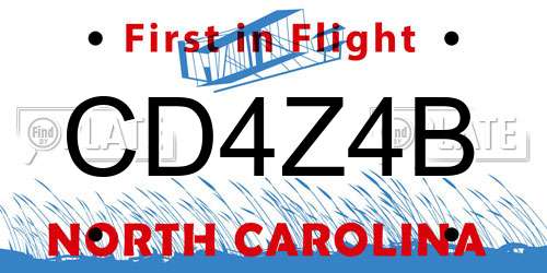 CD4Z4B North Carolina License Plate
