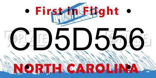 CD5D556 North Carolina License Plate