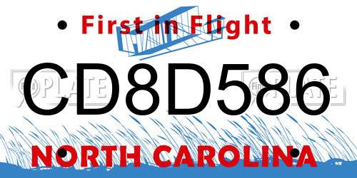 CD8D586 North Carolina License Plate