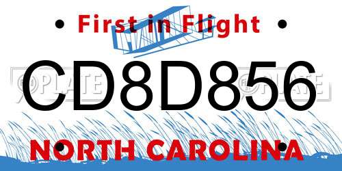 CD8D856 North Carolina License Plate