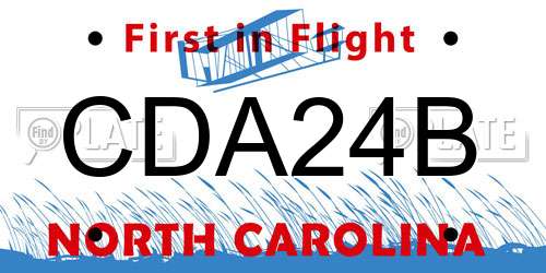 CDA24B North Carolina License Plate