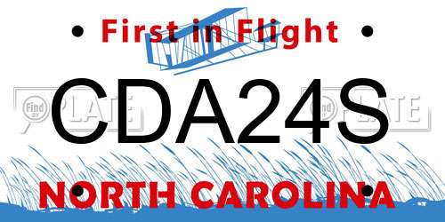 CDA24S North Carolina License Plate