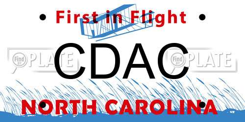 CDAC North Carolina License Plate