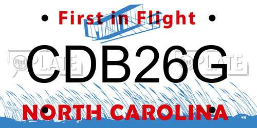 CDB26G North Carolina License Plate