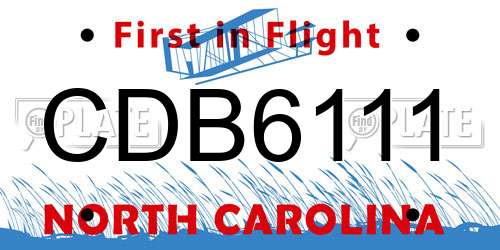 CDB6111 North Carolina License Plate