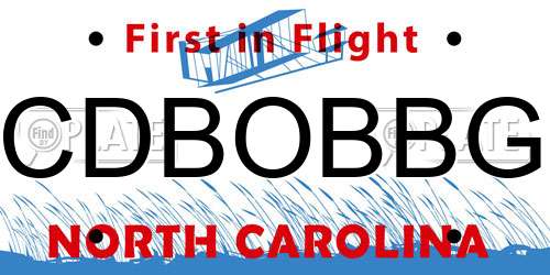 CDBOBBG North Carolina License Plate
