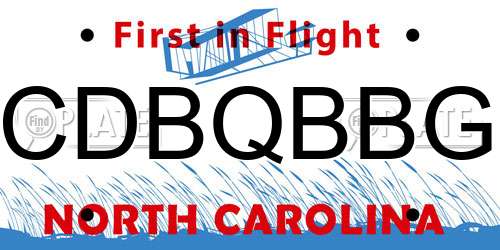 CDBQBBG North Carolina License Plate