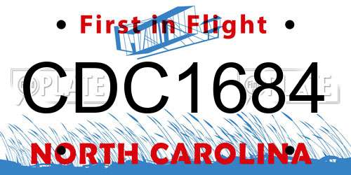 CDC1684 North Carolina License Plate