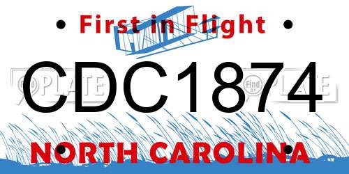 CDC1874 North Carolina License Plate