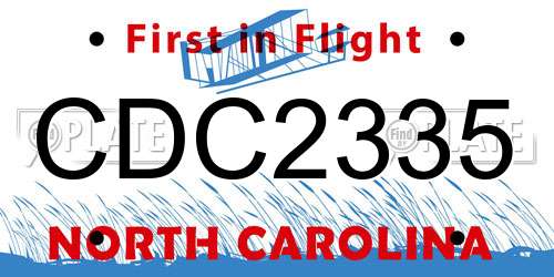 CDC2335 North Carolina License Plate