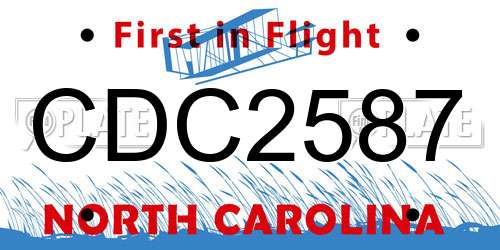 CDC2587 North Carolina License Plate