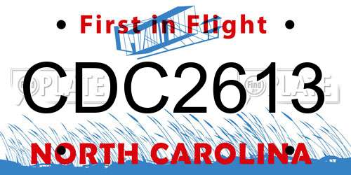 CDC2613 North Carolina License Plate
