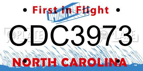 CDC3973 North Carolina License Plate
