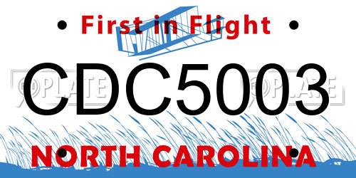 CDC5003 North Carolina License Plate