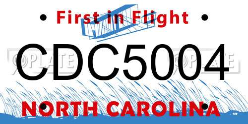 CDC5004 North Carolina License Plate