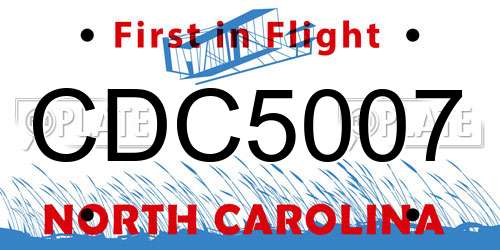 CDC5007 North Carolina License Plate