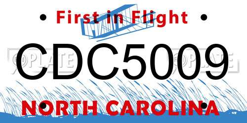 CDC5009 North Carolina License Plate