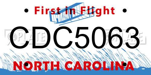 CDC5063 North Carolina License Plate