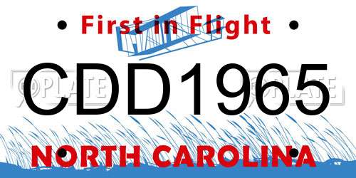 CDD1965 North Carolina License Plate