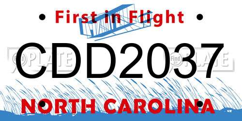 CDD2037 North Carolina License Plate