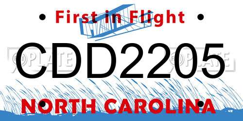 CDD2205 North Carolina License Plate