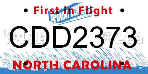 CDD2373 North Carolina License Plate