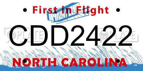 CDD2422 North Carolina License Plate