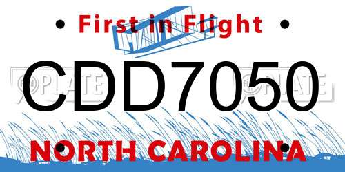 CDD7050 North Carolina License Plate