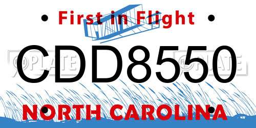 CDD8550 North Carolina License Plate