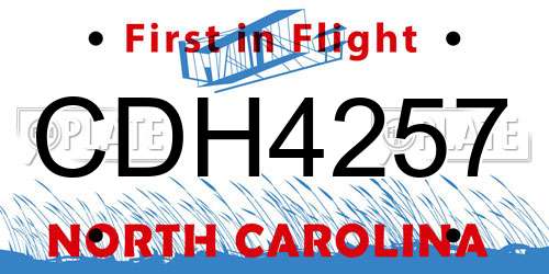 CDH4257 North Carolina License Plate