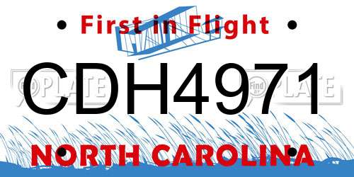 CDH4971 North Carolina License Plate