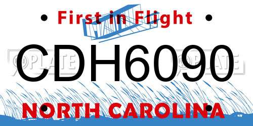 CDH6090 North Carolina License Plate