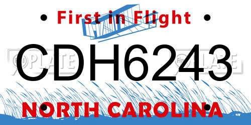 CDH6243 North Carolina License Plate