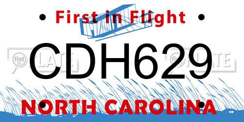 CDH629 North Carolina License Plate