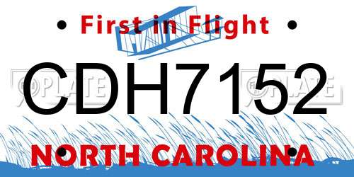 CDH7152 North Carolina License Plate