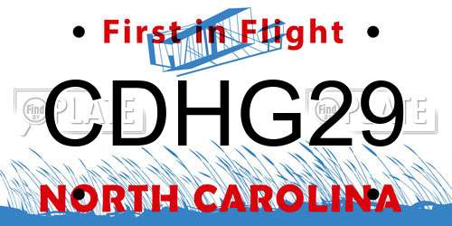 CDHG29 North Carolina License Plate