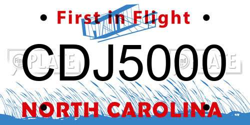 CDJ5000 North Carolina License Plate