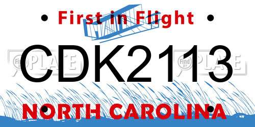 CDK2113 North Carolina License Plate