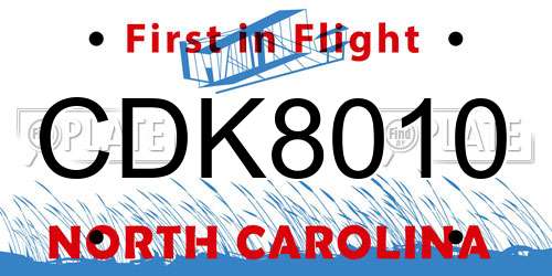 CDK8010 North Carolina License Plate