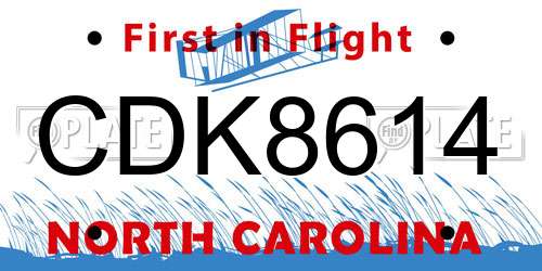 CDK8614 North Carolina License Plate