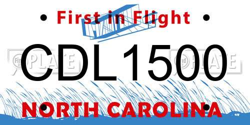 CDL1500 North Carolina License Plate