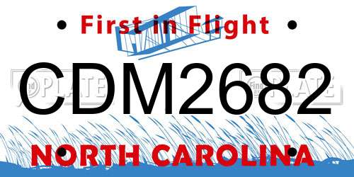 CDM2682 North Carolina License Plate