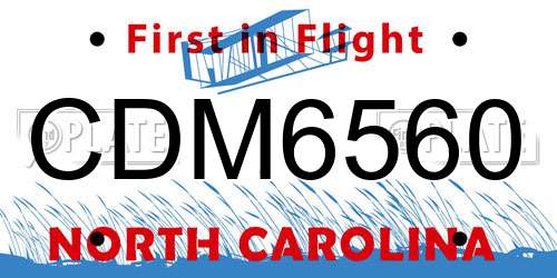 CDM6560 North Carolina License Plate
