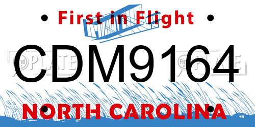 CDM9164 North Carolina License Plate