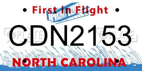 CDN2153 North Carolina License Plate