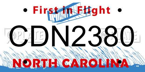 CDN2380 North Carolina License Plate