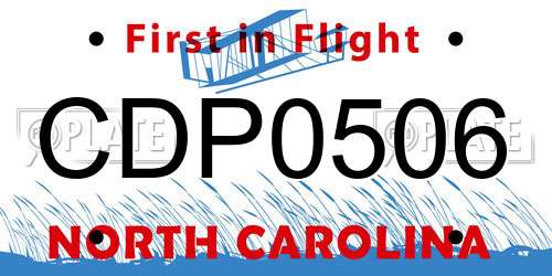 CDP0506 North Carolina License Plate