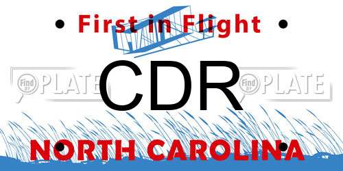 CDR North Carolina License Plate